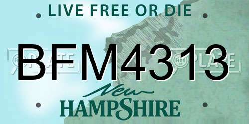 BFM4313 New Hampshire License Plate