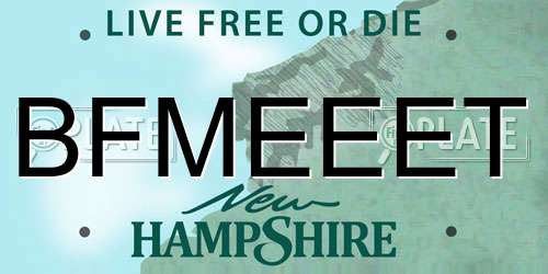 BFMEEET New Hampshire License Plate