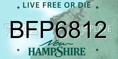 BFP6812 New Hampshire License Plate