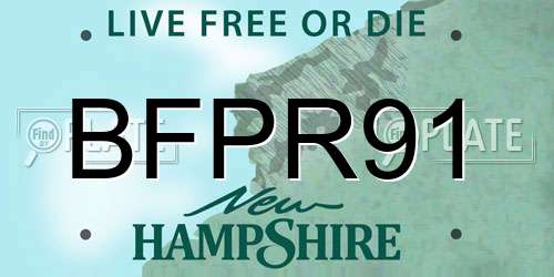 BFPR91 New Hampshire License Plate