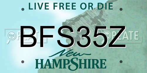 BFS35Z New Hampshire License Plate