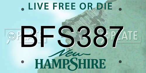 BFS387 New Hampshire License Plate