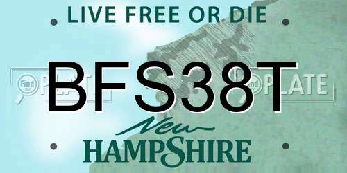 BFS38T New Hampshire License Plate