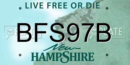 BFS97B New Hampshire License Plate