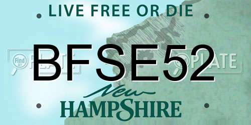 BFSE52 New Hampshire License Plate