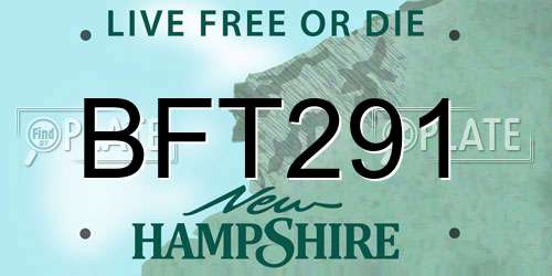 BFT291 New Hampshire License Plate