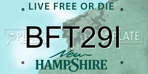 BFT29I New Hampshire License Plate