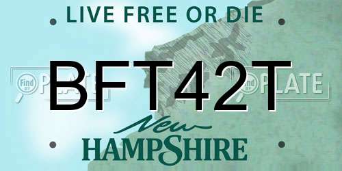 BFT42T New Hampshire License Plate
