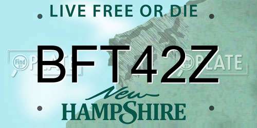 BFT42Z New Hampshire License Plate