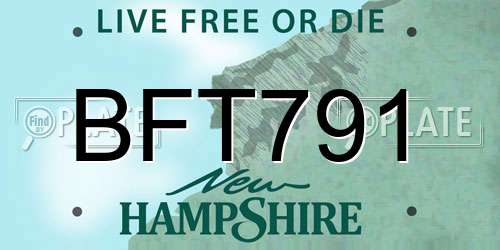 BFT791 New Hampshire License Plate