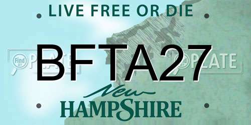 BFTA27 New Hampshire License Plate