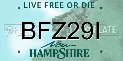 BFZ29I New Hampshire License Plate