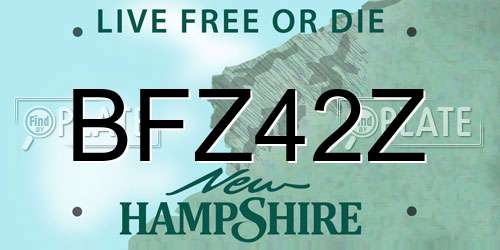 BFZ42Z New Hampshire License Plate