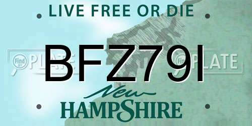 BFZ79I New Hampshire License Plate