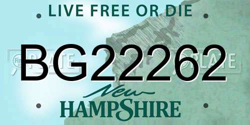 BG22262 New Hampshire License Plate