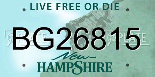 BG26815 New Hampshire License Plate