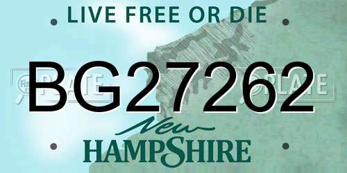 BG27262 New Hampshire License Plate
