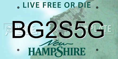 BG2S5G New Hampshire License Plate