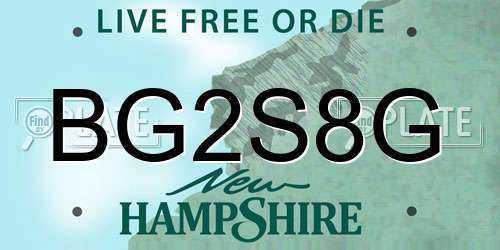 BG2S8G New Hampshire License Plate