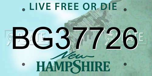 BG37726 New Hampshire License Plate
