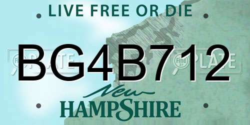 BG4B712 New Hampshire License Plate
