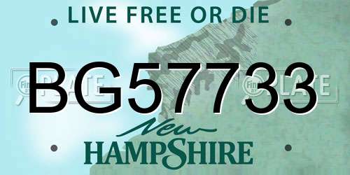 BG57733 New Hampshire License Plate