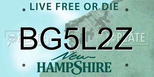 BG5L2Z New Hampshire License Plate