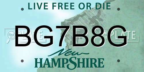 BG7B8G New Hampshire License Plate