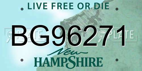 BG96271 New Hampshire License Plate
