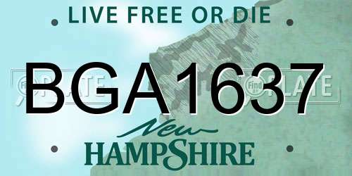 BGA1637 New Hampshire License Plate