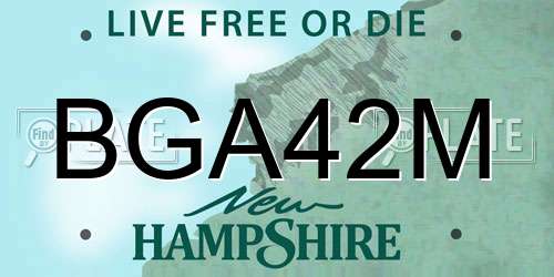 BGA42M New Hampshire License Plate