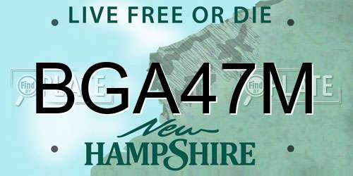 BGA47M New Hampshire License Plate