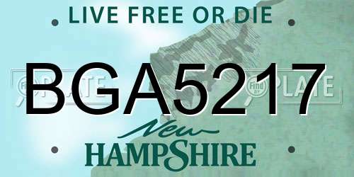 BGA5217 New Hampshire License Plate