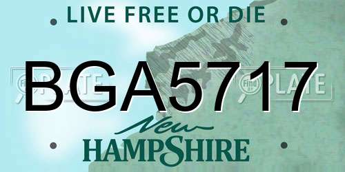 BGA5717 New Hampshire License Plate