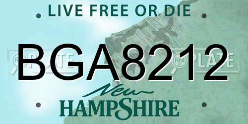 BGA8212 New Hampshire License Plate