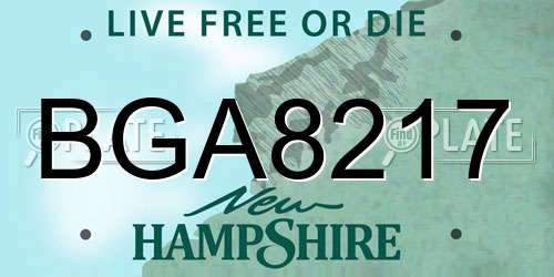 BGA8217 New Hampshire License Plate