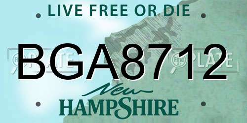 BGA8712 New Hampshire License Plate