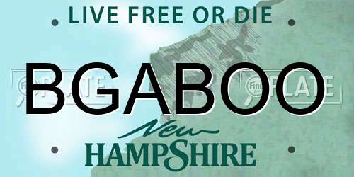 BGABOO New Hampshire License Plate