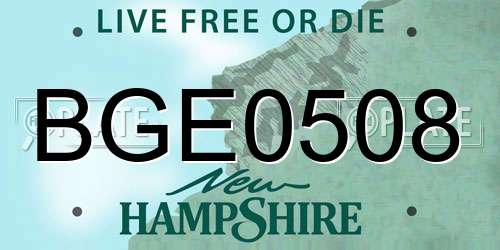 BGE0508 New Hampshire License Plate