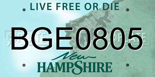 BGE0805 New Hampshire License Plate