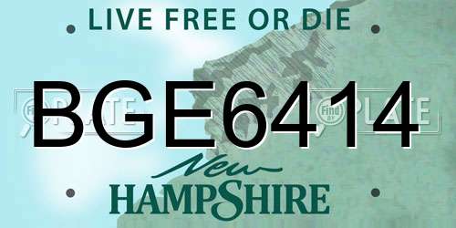 BGE6414 New Hampshire License Plate