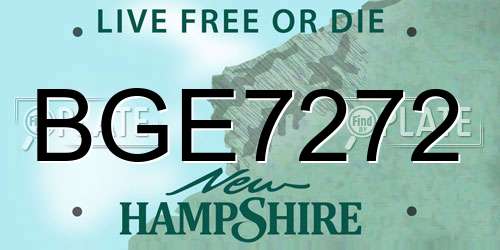 BGE7272 New Hampshire License Plate