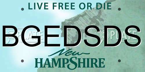BGEDSDS New Hampshire License Plate