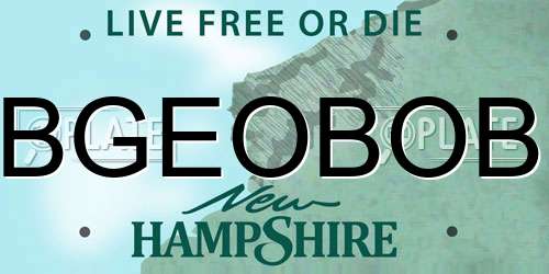 BGEOBOB New Hampshire License Plate