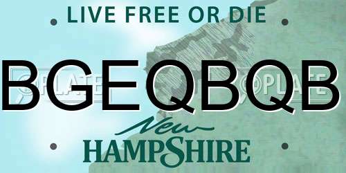 BGEQBQB New Hampshire License Plate