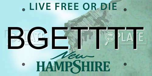 BGETTTT New Hampshire License Plate
