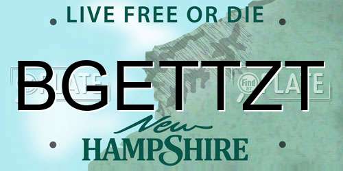 BGETTZT New Hampshire License Plate