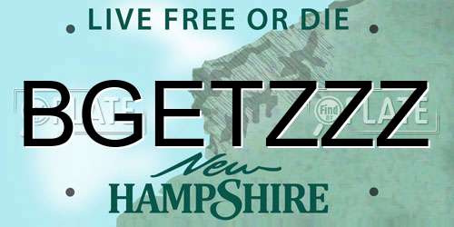 BGETZZZ New Hampshire License Plate
