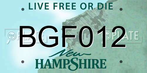 BGF012 New Hampshire License Plate