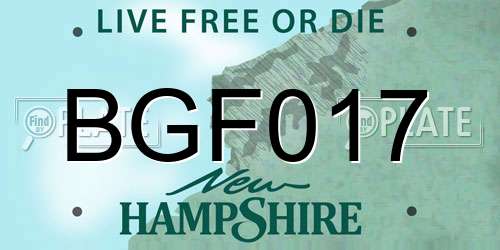 BGF017 New Hampshire License Plate